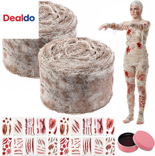 2 Set Halloween Mummy Bandage Wrap, 184 Ft Bloody Gauze Costume Accessories picture