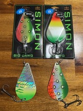 Hawken Simon Big Dawg Fishing Wobbler Fishing Spoon Lure Lot Of 4 picture