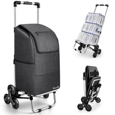 KEDSUM 2 in 1 Aluminum Alloy Stair Climbing Cart, 300LBS Grocery Cart Black  picture