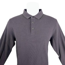 Vuori Mens Westport Long Sleeve Polo Shirt Gray Cotton Modal Stretch Size S V270 picture