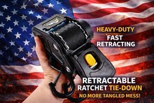 Marine Retractable Transom Tie Down - 2500lbs Boat Trailer 2 inch Strap (2 Pack) picture