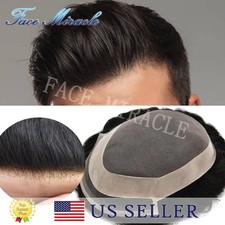 Men's Hairpiece Fine Mono Center Toupee for Men Human Hair System NPU Men Wigs picture