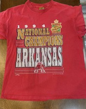Vintage Arkansas Razorbacks Shirt Mens Large Red NCAA Basketball Nutmeg 90s P37 picture