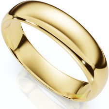 5mm Dome High Polished Wedding Band 10K Yellow Gold picture