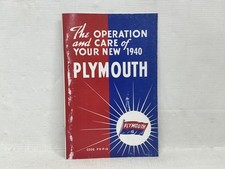 1940 Plymouth P9-P10 New Owners Instruction Manual picture