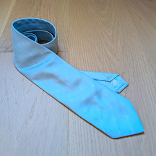 Vintage Brioni Handmade In Italy 100% Silk Light Blue Geometric Tie picture
