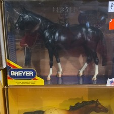 Breyer Traditional Plastic Model Horse Black Stallion with White Socks #1126 picture