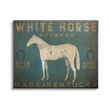 Stupell Industries White Horse Bourbon Vintage Sign Canvas Wall Art, Design b... picture