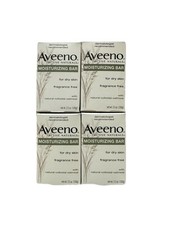 4 Pack Aveeno Active Naturals Moisturizing Bar Soap Fragrance Free 3.5 Oz NOS picture