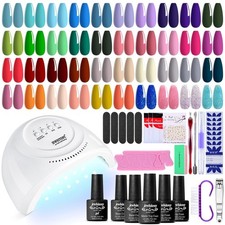 45PCS Gel Nail Polish Kit with 48W UV LED Lamp – 40 Vibrant Colors Included picture