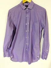 J.CREW Ludlow Men’s M Gingham Purple Blue White Long Sleeve Cotton Dress Shirt picture