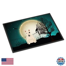 Caroline's Treasures BB2328JMAT Halloween Scary Bull Terrier White Doormat 24x36 picture