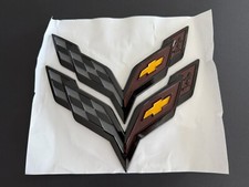 Corvette C7 Front Rear Emblem Badge 2014-2019 Cross Flag logo picture