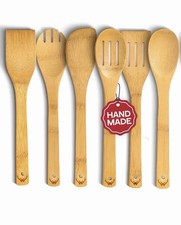 WOODLANDS USA Wooden Spoons for Cooking set of 6 safe for nonstick pans/Durable picture
