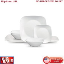 Corelle®- Classic, Pure White Square 12-Piece Dinnerware Set New picture