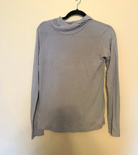 Free Fly Men's Bamboo Hooded Pullover T-Shirt Long Sleeve Solid Gray S picture