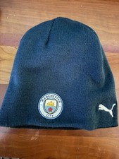 Manchester City Football Soccer Beanie Knit Hat Blue Black reversible Puma picture