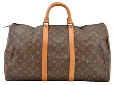Authentic Louis Vuitton Monogram Keepall 50 Travel Boston Bag Old Model LV AD052 picture