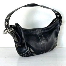 VTG Coach Soho Mini Hobo Black Leather Shoulder Bag Purse Authentic 1310 EUC picture