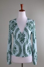 TALBOTS NWT $99 Gorgeous Floral Deep V Cardigan Sweater Top Size Small Petite picture