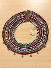 Maasai Beaded Collar Necklace African Tribal Jewelry Vintage Ethnic Statement picture