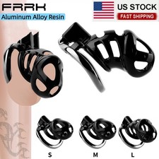 FRRK Resin Chastity Cage Lock Device Breathable Penis Lock With Chastity Belt US picture