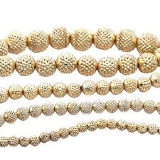 1 Strand of light weight Round Beads, Brushed  Anti Tarnished Copper/Brass Beads picture
