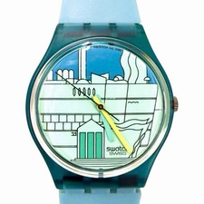 Vintage Swatch Watch Metroscape GN109 Standard Gents 1990 34mm Swiss Made Quartz picture