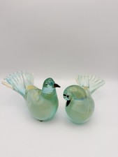 Murano Glass Barovier & Toso Pigeon Birds Pair Gold Flecks picture