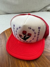 Vintage Holland Michigan Red White Foam Trucker Snapback Hat picture
