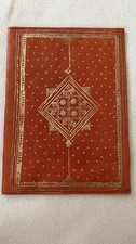  Vintage Handcrafted Genuine Leather Document Folder Organizer Gold Foil Stamped picture