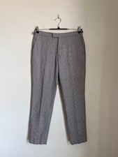 REISS Men's Siesta Puppytooth Check Slim Fit Trousers in Brown/Ivory Size 32 picture