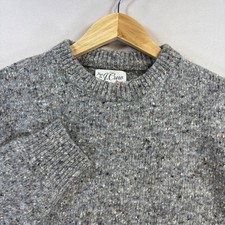 J.Crew Re-Imagined Donegal Wool Sweater Mens M Gray Fleck Crewneck Irish Style picture