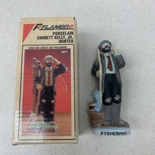 Vintage Flambro Emmett Kelly Jr Sad Hobo Clown The Fisherman Box 9671 Christmas picture
