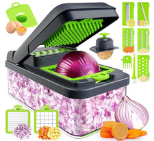 Picadora de Verduras 12 en 1, Picadora de Verduras de 7 Cuchillas, Picadora de A picture
