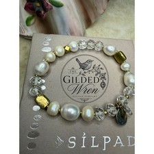 Retired Silpada B3168 Down to Earth Pearl Quartz Bracelet Display Sample 2015 picture
