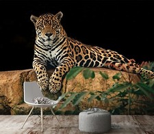 3D Jaguar Forest ZHU457 Animal Wallpaper Wall Mural Removable Self-adhesive Zoe picture
