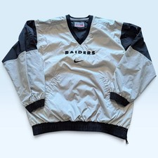 Vintage Reversible Raiders Jacket Mens Medium Black NFL Football Nike 90s picture