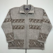VTG Milford Sportswear Full Zip Cardigan Sweater Men's Size Large Abstract 90s picture