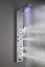 Brushed Nickel - ELLO&ALLO Stainless Steel Shower Panel Tower System,LED picture