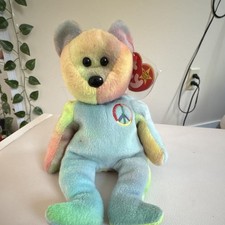 Ty Beanie Baby Peace Bear 1996 Retired Style 4053 RARE Original W ERROR? picture