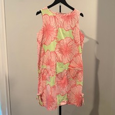 Lilly Pulitzer Dress 10 Pink Green Floral Tropical Shift Sleeveless picture