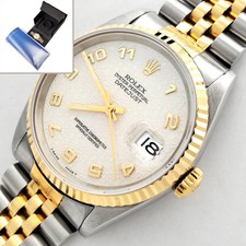 Rolex Datejust 16233 Cream Jubilee Arabic Yellow Gold/Steel Jubilee 36mm Watch picture