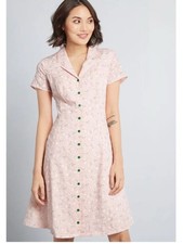 MODCLOTH Daytime Gingham Floral Dress size 8 picture