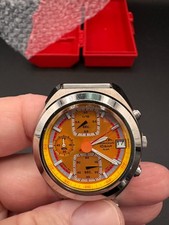 SEIKO ALBA AKA V657-6030 Chronograph Orange Dial Quartz Watch Japan JDM picture