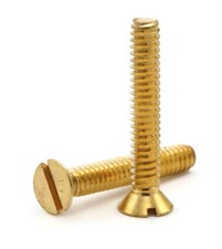 #6-32 | Brass Slotted Flat Head Machine Screws - Select Length & Qty picture