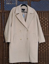 NWT Ann Taylor Beige Wool Blend Double-Breasted Coat, Size XLP New With Tags picture