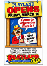 Vintage Playland Amusement Park Ad Magnet - San Antonio, Texas picture