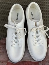 Abound Men's 12 White Leather Casual Low Top Lace Up Sneakers Shoes picture