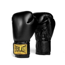 Everlast BLACK 1910 Classic Hook and Loop Boxing Gloves NEW IN BOX 14oz picture